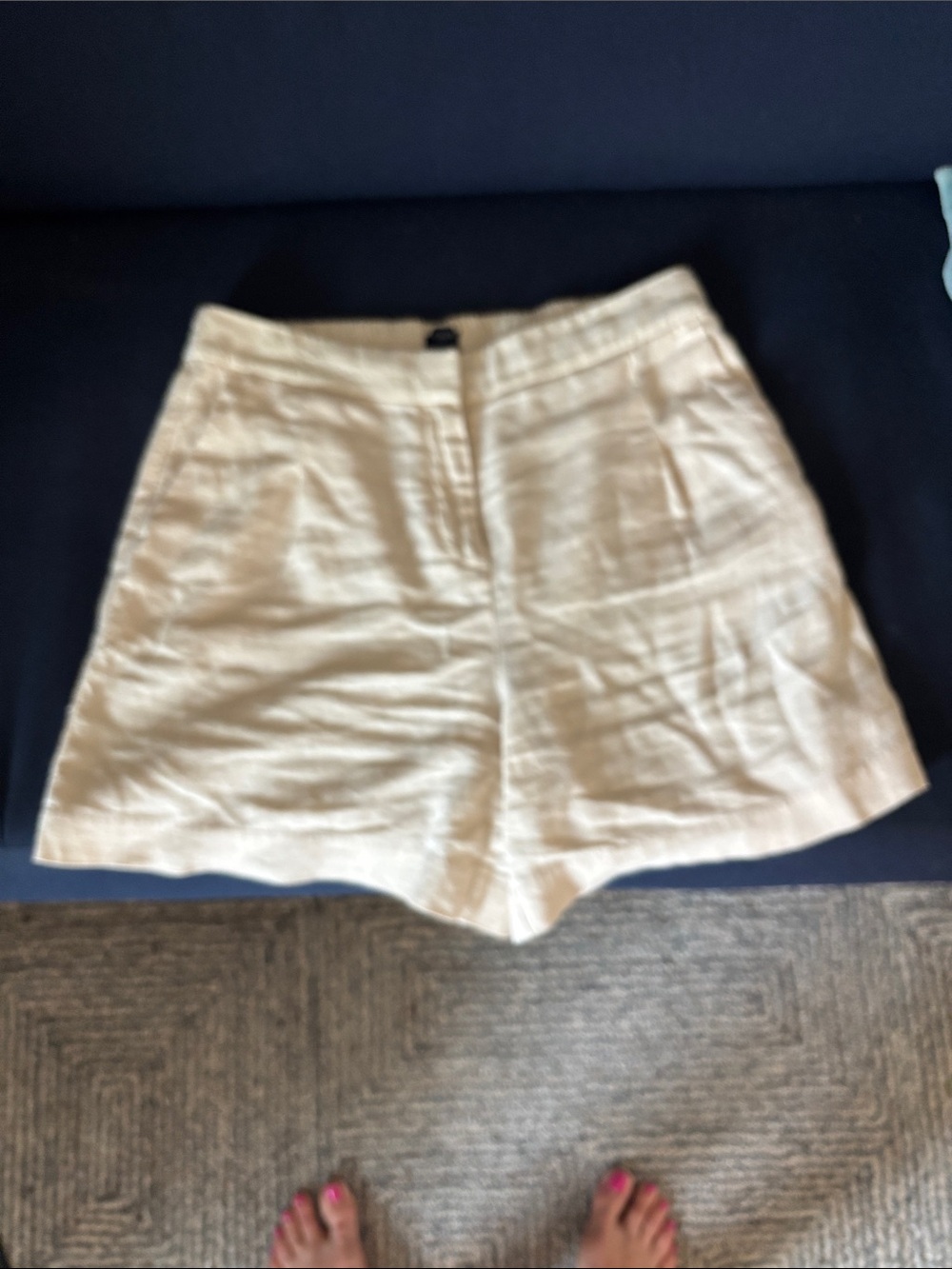 J. Crew Cream  Linen Blend Shorts